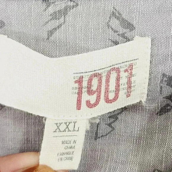 1901 Men's Button down Long sleeve Dress Shirt Mountain All Over Print XXL 9507 - Picture 5 of 7